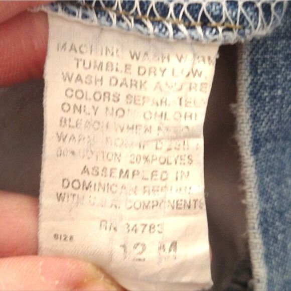 VTG 80s Lee Distressed High Rise Midi Pencil Jean Skirt Size 12 *Fits like Small - Picture 14 of 17